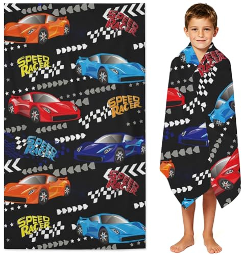 WFKKMEQ Racing Car Handtuch Strandtuch 75 x 150cm Strandtuch für Kinder Badetuch Strandhandtuch Schnell Trocknend Badetuch Superweich Schwimmen Handtücher Stranddecke Pool Reisen