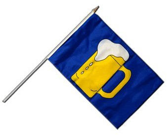 Flaggenfritze Stockflagge Bier 30 x 45 cm - handlich zum Schwenken, Dekorieren und Flagge zeigen