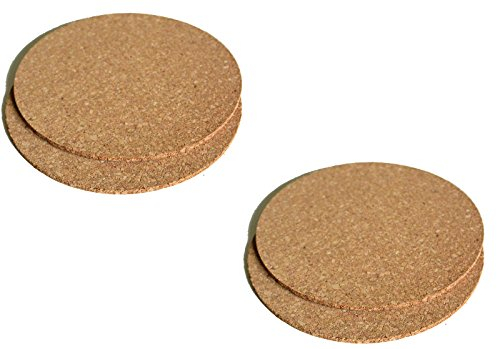 4 Stück XL Topfuntersetzer, Glas -und Topf Küchen Arbeitsplatz Helfer auch als Platzmatte aus Kork 19 cm Durchmesser