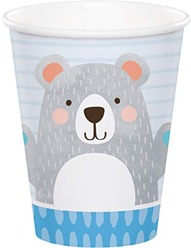 Creative Party PC336063 Lot de 8 gobelets en papier Motif ours Bleu