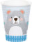 Creative Party PC336063 Lot de 8 gobelets en papier Motif ours Bleu