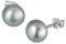 SilberDream Ohrstecker für Damen 925 Silber grau Perle Ohrringe 9,5mm D3SDO110K Silber, Perle Ohrschmuck für die Frau