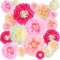 Gejoy 20 Stück Papierblumen, Seidenpapier, Chrysanth-Blumen, Bastelarbeiten für Hochzeit, Kulissen, Kinderzimmer, Wanddekoration (Farbset 1)