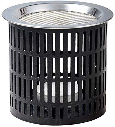 RÄUCHERSTÖVCHEN aus Eisen SCHWARZ mit Edelstahl-SIEB [Höhe 8 cm] Handmade zum sanften RÄUCHERN mit TEELICHT – Traditionelle Handarbeit in Indien - MaMeMi