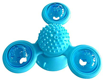 Cat Windmill Toys, Spinning Turntable Interaktive Cat Toys, Kratzen Juckende Cat Brush Cat Toys mit Saugnapf, Funny Turntable Teasing Pet Toy