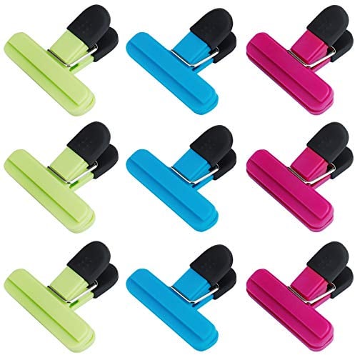 Clip para Bolsas de Alimentos, Pinzas de Plástico 9 Piezas Multipropósito Clip de Sellado, Alimentos Sellado de Clips para la Oficina Cocina Hogar