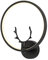 HHKQ Moderne Ring Wandleuchte, Minimalistische LED Schlafzimmer Nachttischlampe Kreative Nordic Hirsche Wandlampe für Wohnzimmer Gang Treppe Innenbeleuchtung,Schwarz,Warm Light