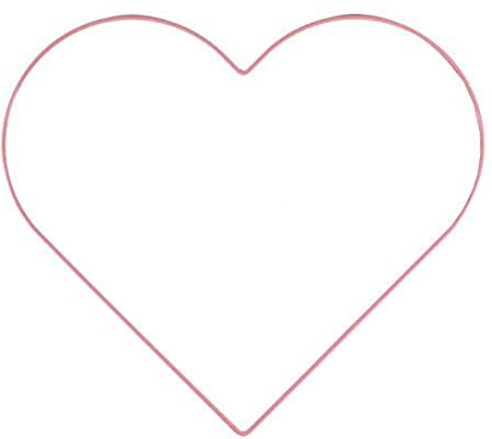 Vaessen Creative Metallring Ø 25 cm x 3 mm Herz zum Basteln - Hellrosa Drahtkreis und Deko Kranz aus Metall für TrockenblumenKranz, Makramee, Traumfänger, Mobile Basteln und Wanddeko