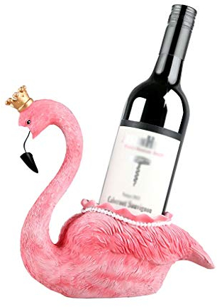 ZAW Weinregal Nordic Kreative Flamingo Weinregal Harz Weinhalter Haus Wohnzimmer Esszimmer Dekoration Flaschenregal Ornaments Flaschenregal (Color : Pink)