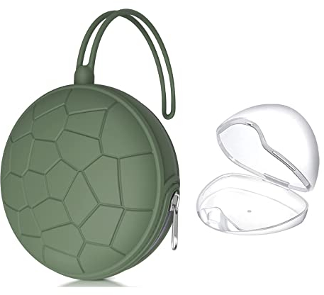 Smlpuame Silikon Schnullerbox Mädchen Junge,BPA-Freiem Silikon Schnullerhalter Aufbewahrung für 2 Schnuller,Wasserdicht Schnullerhalter Schnullerbox für Wickelrucksack(Grün)