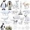 PLULON 25Pcs Winter Animals Figures Toys Ocean Sea Animals Age 8+ Figurines Christmas Miniature Figurine Toys for Kids Birthday Cake Topper Decorations Christmas Home Ornaments