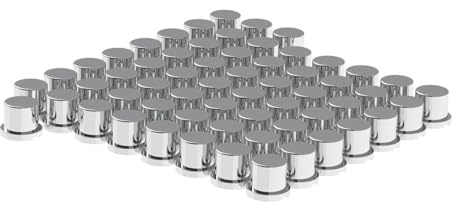 UNITED PACIFIC 10757CB Wheel Lug Nut Cover, 15/16 x 1-3/16, Chrome, Plastic, Flat Top, Push-On