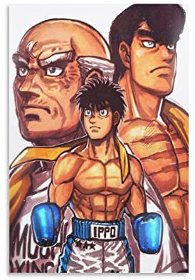 BBZL Hajime Anime-Poster auf Leinwand, Motiv: Hajime No Ippo, dekorativer Gemälde, Bilddruck, modern, Familie, Junge, Mädchen, Schlafzimmer, Wohnzimmer, Dekoration, Wanddekoration, Poster, 30 x 45 cm