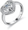 Bellitia Jewelry Damen Verstellbarer Ring Herz aus 925 Sterling Silber für Frauen Mädchen, Ring Damen Herz Symbol Verlobung mit 1ct Zirkonia