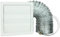 VENTS Cooker Hood Duct Vent Kit, 125mm (5-inch) Diameter. White Louvered Grille, 2 Jubilee Clips, 3 Meters Semi-Rigid Metal Aluminium Ducting