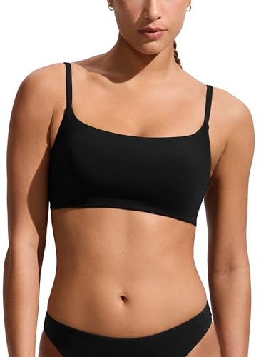 CRZ YOGA D-DD Scoop Neck Bikini Tops Black 8