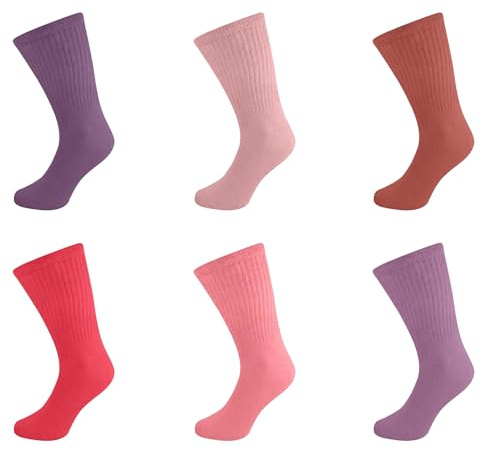 Bonjour - Six pairs of Women's DIABETIC EXTRA Wide Non Elastic Cotton Socks for Swollen Legs and Diabetics Extra Wide Top Designed for Wide and Problematic feet - UK Size 4-8