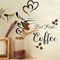 Sanfly Coffee Cup Wall Decals Vinyl Kitchen Wall Decor Stickers Removable Art Diy Quotes Sticker Mural for Home Coffee Store Wallpaper