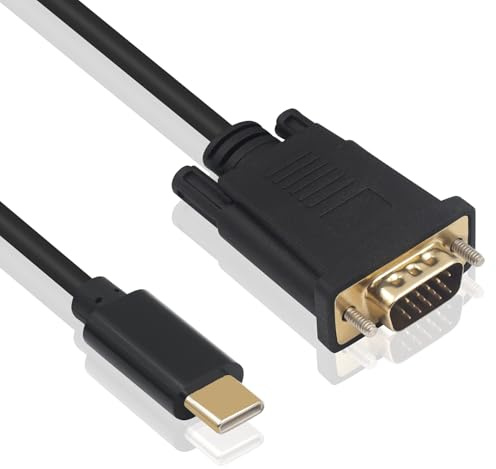 Ewent Cavo da USB C a VGA maschio 1080p/60 Hz, cavo di Conversione USB tipo C a VGA da 1.80 m, Compatibilità Thunderbolt 3/4, iPhone serie 16/15, MacBook Pro/Air, iPad, iMac, Laptop, Proiettori