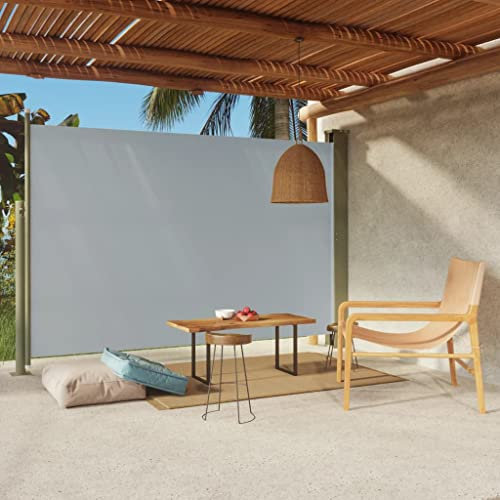 puraday 200x300 cm Seitenmarkise Ausziehbar Grau Terrassen-Sichtschutz Balkon Seitenwand Stilvolle Seitenmarkise Wind- Und Sonnenschutz Sichtschutz Und Einfache Installation