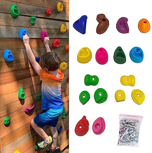 Klettergriffe Gartenspielplatz-Klettergriffe für Kinder, Kunststoff-Kletterset für Den Innen- Und Außenbereich mit Schrauben, 16 Stück 20 Stück Optional, Solide Wand-/Tafelhalterung ( Color : Plank in