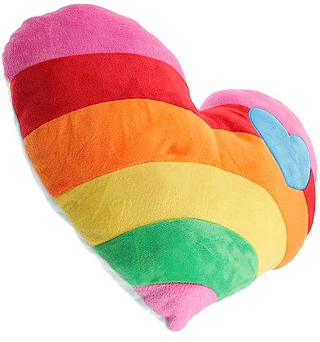 Homoyoyo Herzförmiges Kissen Plüsch Pp Baumwolle Regenbogenfarben Dekokissen Sofa Wurfkissen Für Zuhause Büro Auto