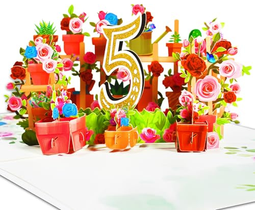 GREETING ART Geburtstagskarte für Kinder,5. Geburtstag, Geburtstagskarte 5 jahre,Karte zum 5.Jahrestag,Glückwunschkarte zum Kinder Geburtstag,Happy Birthday Karte mit Umschlag