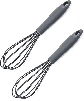 Haletia Silicone Balloon Whisk, 2 Pack, Grey