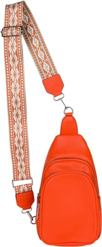 styleBREAKER Damen One Shoulder Rucksack Kunstleder, Orange