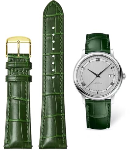AIYIRUO Uhrenarmband Leder Krokodilmuster Echtes Leder Weich und Langlebig Armband Ersatz-Watch Armband mit Edelstahl Metall Silber Gold Schließe für Herren Damen (12mm-24mm)
