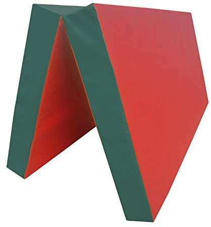 RoniKids Weichbodenmatte 100 x 100 x 8 cm Turnmatte Gymnastikmatte Schutzmatte Fitnessmatte & Yogamatte Sportmatte (Rot/Grün)