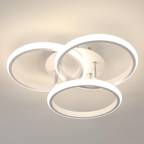Comely Led Deckenleuchte Rund 40CM, 40W 4500LM Deckenlampe Wohnzimmer Weiß Modern, Schlafzimmer Lampe aus Aluminium 4500K Neutralweiß für Flur Büro Arbeitszimmer