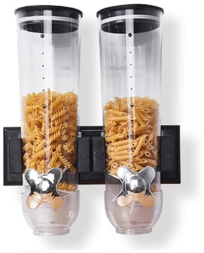 Dekltus Dispensador de cereales en la pared, dispensador de cereales, dispensador de alimentos secos, dispensador de cocina para cereales, caramelos