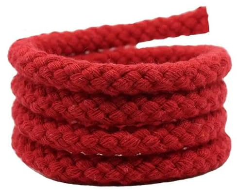 50M 10mm Rouge Noir Blanc Blanchi Couleur Tissage Coton Corde tressé Maternelle Bricolage à la Main Cordon