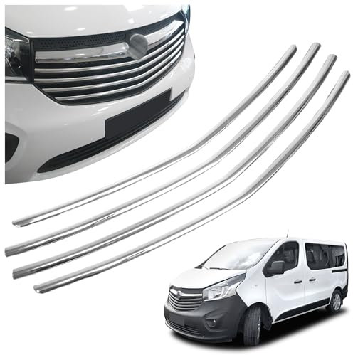 CHROMEMASTER | Kompatibel mit Opel Vivaro 2014-2019 | Leisten für Kühlergrill, Zierblenden, Rostfreier Stahl Poliert | Perfekte Passform; Neues, Attraktives Erscheinungsbild des Fahrzeugs