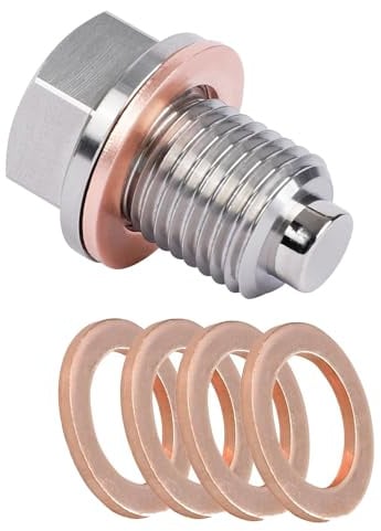 Magnetische Ölablassschraube M14x1,5 Ölablassschraube | Mit 5 Stück Kupferdichtung,Öl Ablassen Schraube Dichtring Ölablassschraube Auto Ölschraube für Die Meisten Autos