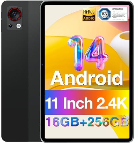 DOOGEE T30S Tablet 11 Pollici Android 14, 2.4K Tablet Android Gaming, 16GB RAM+256GB ROM/TF 1TB Schwarz