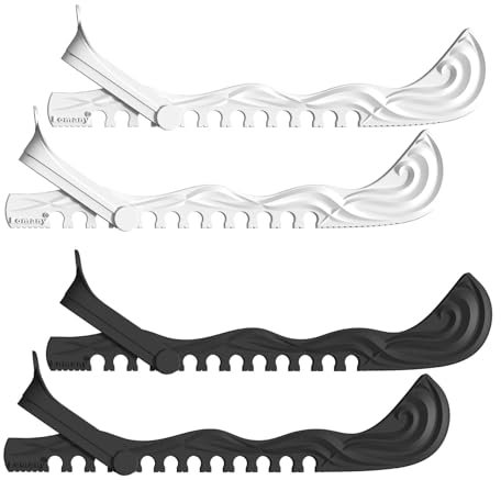 Faumsut Schlittschuhschoner, 2 Stück, Hockeyschuhe, Schlittschuh-Kufenabdeckungen, verstellbare Eiskunstlauf-Protektoren, Zubehör (Schwarz / Weiß, klein)