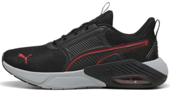 PUMA Unisex X-Cell Nova FS Sneaker, Black-Cool Mid Gray-for All Time Red, 42 EU