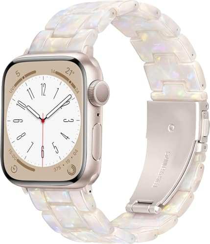 Cinturino Leggero in Resina Compatibile con Apple Watch Cinturini 38mm 40mm 41mm 42mm 44mm 45mm 46mm 49mm, Fibbia in Acciaio Inossidabile Cinturino per iWatch Ultra SE Serie 10 9 8 7 6 5 4 3 2 1
