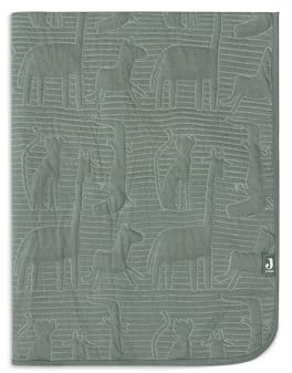 Jollein Babydecke Jungle Jambo, Ash Green/Laurel - 100x150cm - 100% Baumwolle, Innenseite 100% Polyester - Fürs Kinderbett - 2.0 TOG