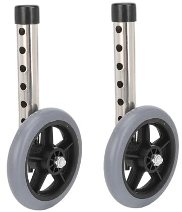 Lenkrollen-Ersatzteile, 2 Stück Gehhilfe-Räder Universal-Walker-Räder Ersatz 6 Höhenverstellbare Rollator-Räder Zubehör für Senioren