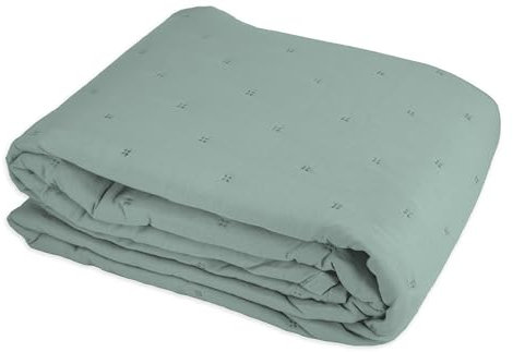 Tata Home Trapuntino Matrimoniale Autunnale Primaverile Copriletto Trapuntato Imbottito Mezza Stagione Extra Morbido Misura 250x250 cm Mod. Soft Colore Verde Salvia