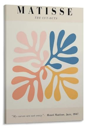 DRDPLXGU Henri Matisse Ausstellungsposter, Jazz 1947, Matisse-Kunstposter, modernes Kunstposter, Matisse-Poster, Leinwand-Poster, Schlafzimmerdekoration, Landschaft, Büro, Raumdekoration, Geschenk, 50