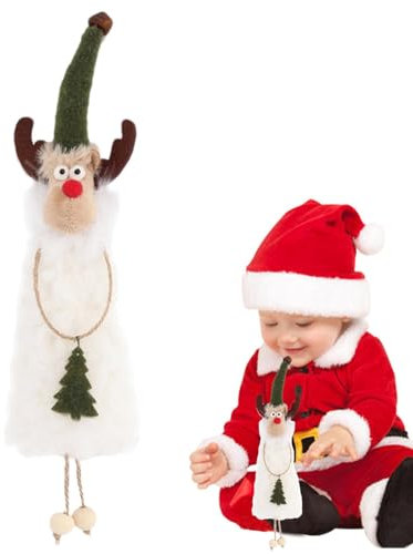 Adorno de muñeca de reno, adornos para muñeca de árbol de Navidad,Colgante de muñeca de alce de peluche con decoraciones navideñas - Adornos de árbol de Navidad para árbol de Navidad, davan