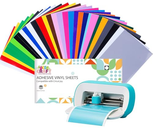 UCEC 30 unidades de vinilo Smart Permanent para plóter Cricut Joy, 14 cm x 30,5 cm, autoadhesivas, de vinilo con 23 colores, para manualidades, fundas de teléfono móvil, portátiles, paredes