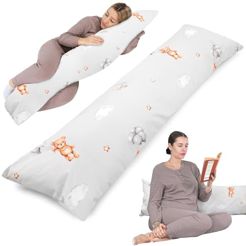 Seitenschläferkissen Schwangerschaftskissen Stillkissen 40 x 145 cm mit bezug Lagerungskissen, Kissen für Frauen und Seitenschläfer, Baby Pregnancy Pillow XXL 40x145