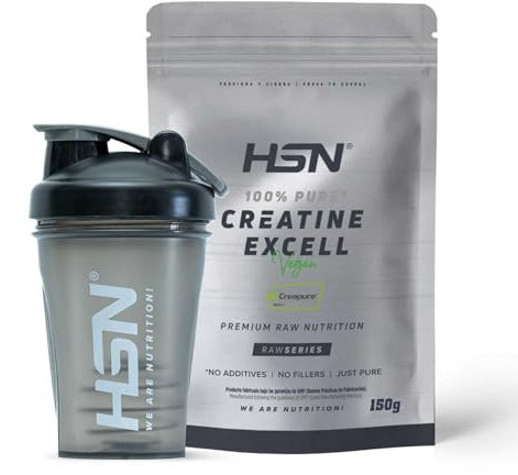 HSN Creatina 100% CREAPURE en Polvo Sin Sabor 150g + SHAKER BOLA MEZCLADORA | 100% Monohidrato de Creatina Micronizada | No Incluye Dosificador | Sin Añadidos y Libre de Contaminantes