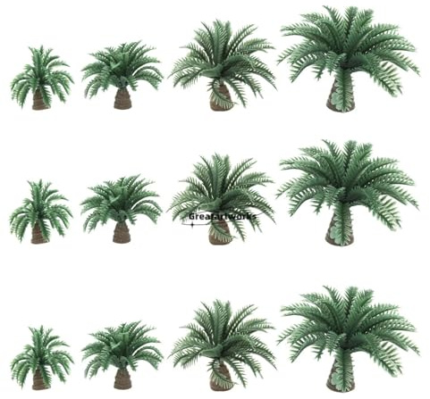 Model Trees and Plants,20Pcs 3.5-5.5cm Dwarf Coconut Palm Trees Scenery Models Resin Bush Artificial Forest Railway Craft