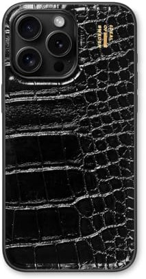 IDEAL OF SWEDEN Veganes Leder iPhone 14 Pro Max Hülle MagSafe – Schwarzes Croco Design, Dünnes & Leichtes Case, Stoßfest & Stylisch Und Langlebig Für Optimalen Schutz Im Alltag